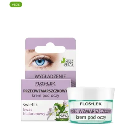 FLOSLEK Przeciwzmarszczkowy krem pod oczy świetlik kwas hialuronowy 15 ml
