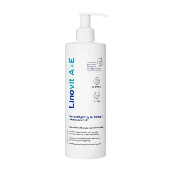 LINOVIT A+E DERMATOLOGICZNY ŻEL DO MYCIA Z WITAMINAMI A I E 400 ml