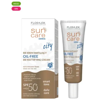 FLOSLEK SUN CARE Derma CITY BB Oil-Free Krem matujący SPF 50+ 30 ml