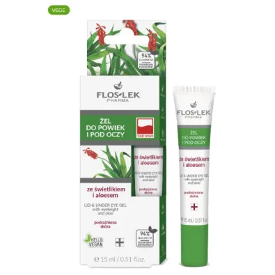 FLOSLEK Żel do powiek i pod oczy ze świetlikiem i aloesem 15 ml