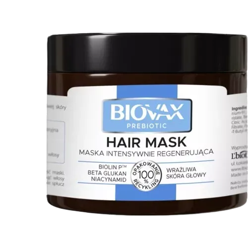 L'BIOTICA BIOVAX Prebiotic Maska Intensywnie Regenerująca do wrażliwej skóry głowy 250 ml