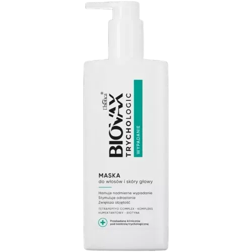 L'BIOTICA BIOVAX Trychologic Wypadanie Maska do włosów i skóry głowy 200 ml DW:2026/10/30