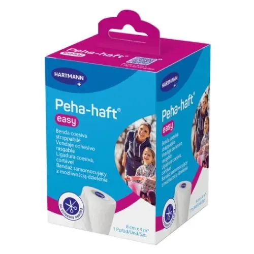 PEHA-HAFT EASY BANDAŻ PODTRZYMUJĄCY ELASTYCZNY BIAŁY 8 cm x 4 m 1 sztuka