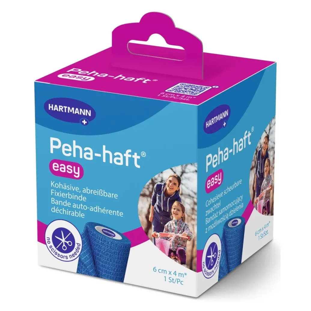 PEHA-HAFT EASY BANDAŻ PODTRZYMUJĄCY ELASTYCZNY NIEBIESKI 6 cm x 4 m 1 sztuka