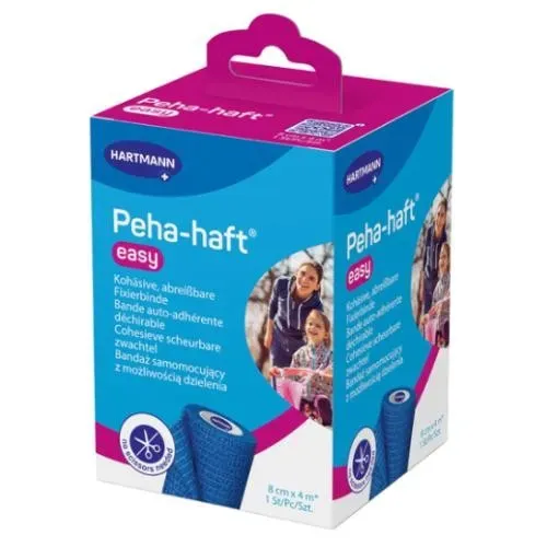 PEHA-HAFT EASY BANDAŻ PODTRZYMUJĄCY ELASTYCZNY NIEBIESKI 8 cm x 4 m 1 sztuka