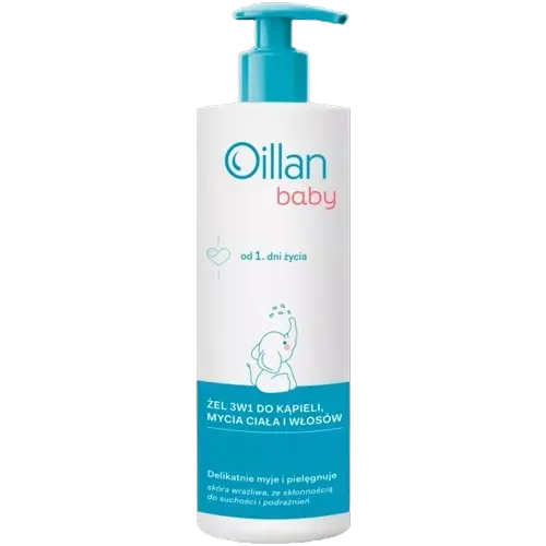 OILLAN Baby Żel 3w1 do kąpieli, mycia ciała i włosów 400 ml