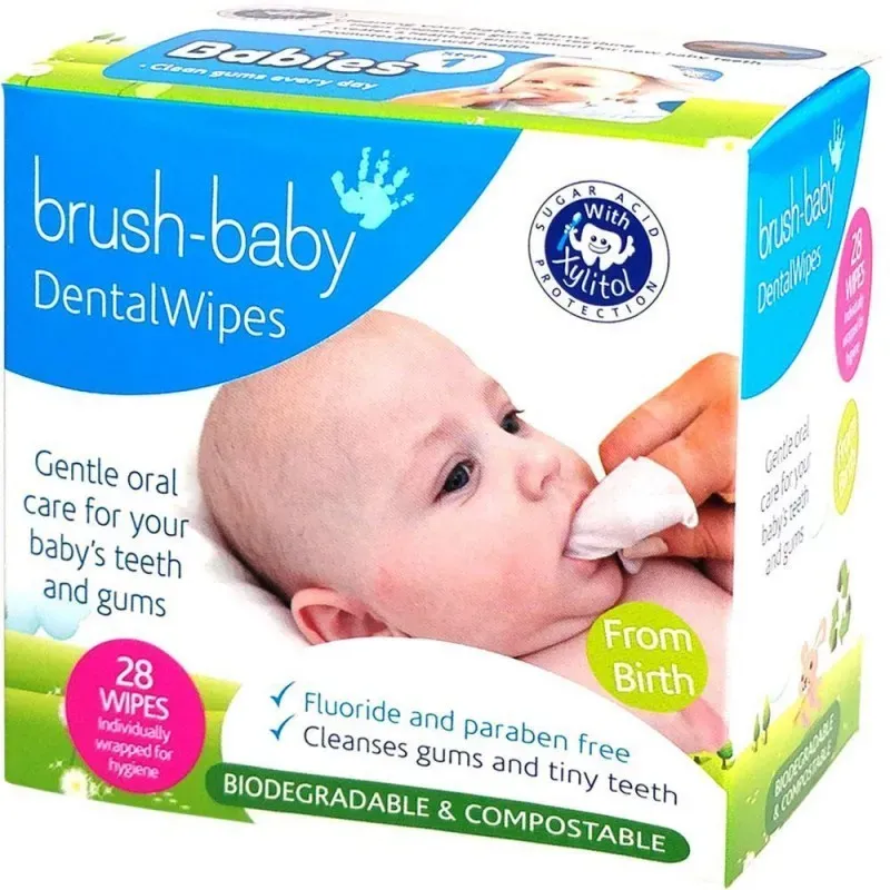 BRUSH-BABY DENTAL WIPES CHUSTECZKI HIGIENICZNE 28 sztuk