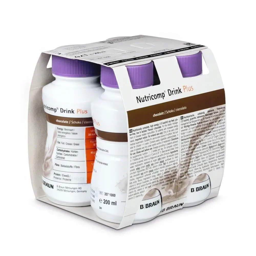 NUTRICOMP DRINK PLUS 4 x 200 ml smak czekoladowy
