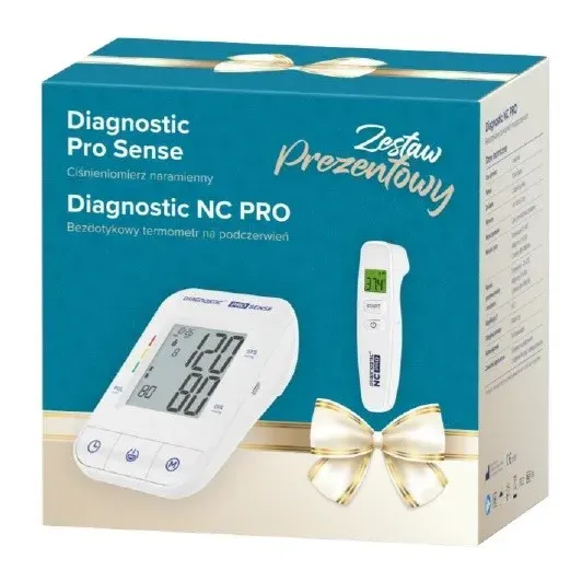 ZESTAW CIŚNIENIOMIERZ AUTOMATYCZNY NARAMIENNY DIAGNOSTIC PRO SENSE + TERMOMETR NA PODCZERWIEŃ DIAGNOSTIC NC PRO 1 zest