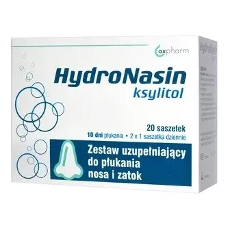 HYDRONASIN KSYLITOL ZESTAW UZUPEŁNIAJĄCY DO PŁUKANIA NOSA I ZATOK 20 saszetek