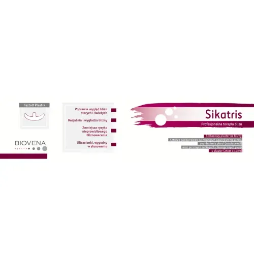SIKATRIS SILIKONOWY PLASTER NA BLIZNY KOTWICA PODPIERSIOWA 25 cm x 10 cm 1 sztuka