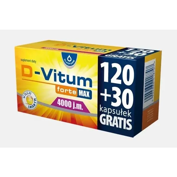 D-VITUM FORTE MAX 4000 j.m. 150 kapsułek (120 + 30 kapsułek)