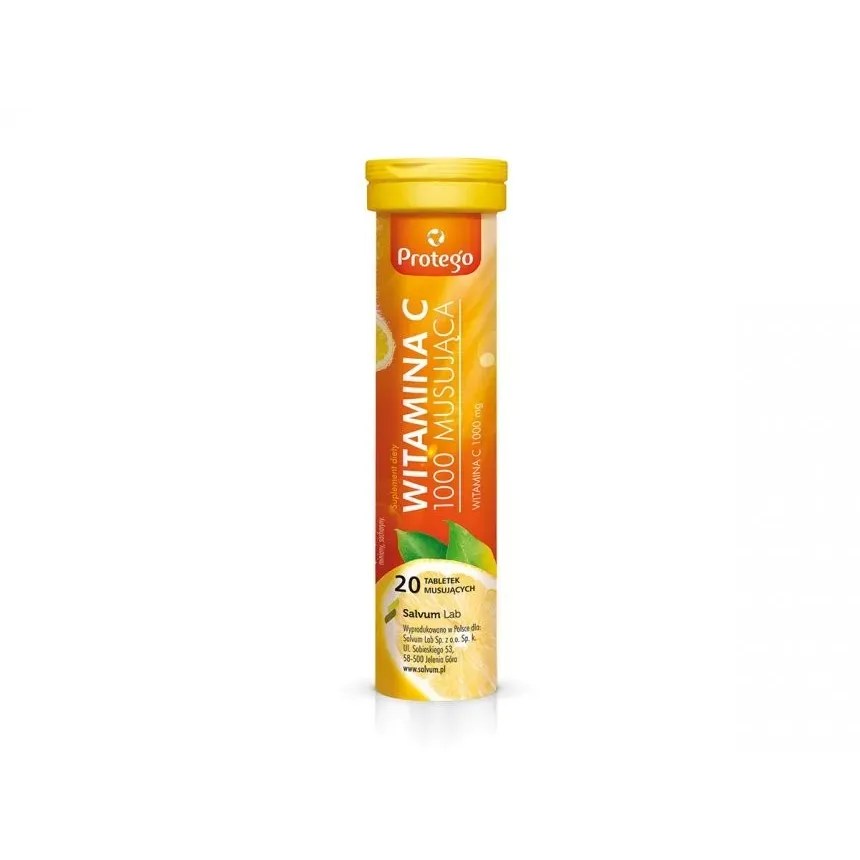 PROTEGO WITAMINA C 1000 MUSUJĄCA 20 tabletek musujących o smaku cytrynowym