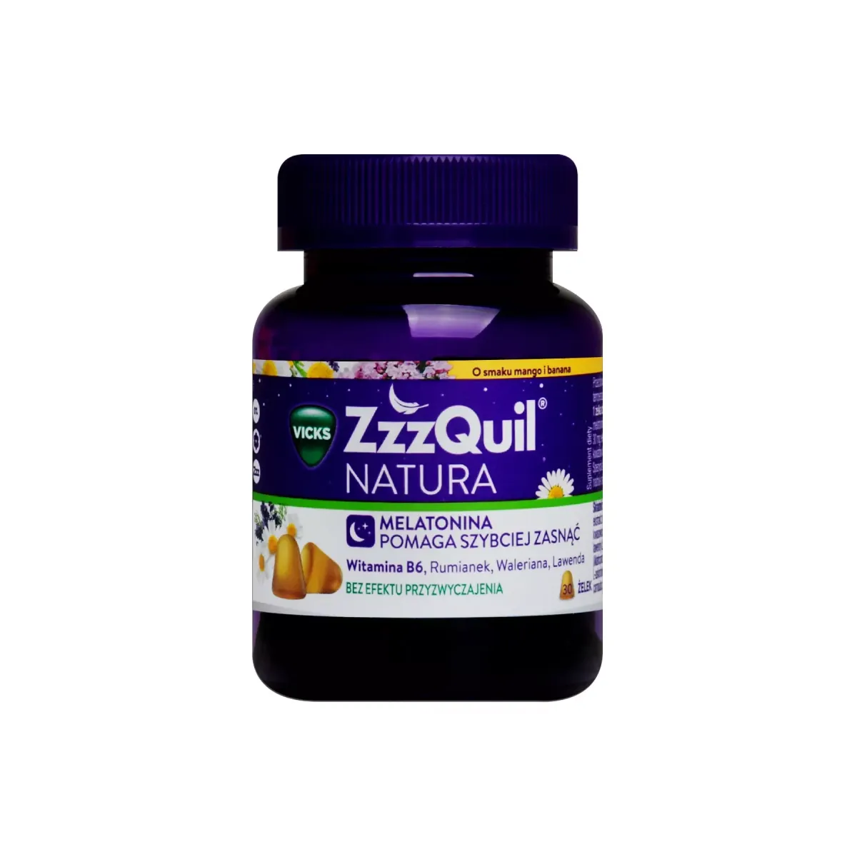 ZZZQUIL NATURA ŻELKI smak mango i banan 30 sztuk