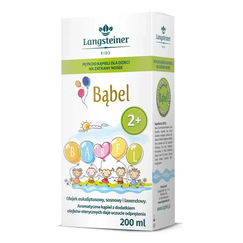BĄBEL PŁYN DO KĄPIELI DLA DZIECI NA ZATKANY NOSEK 200 ml