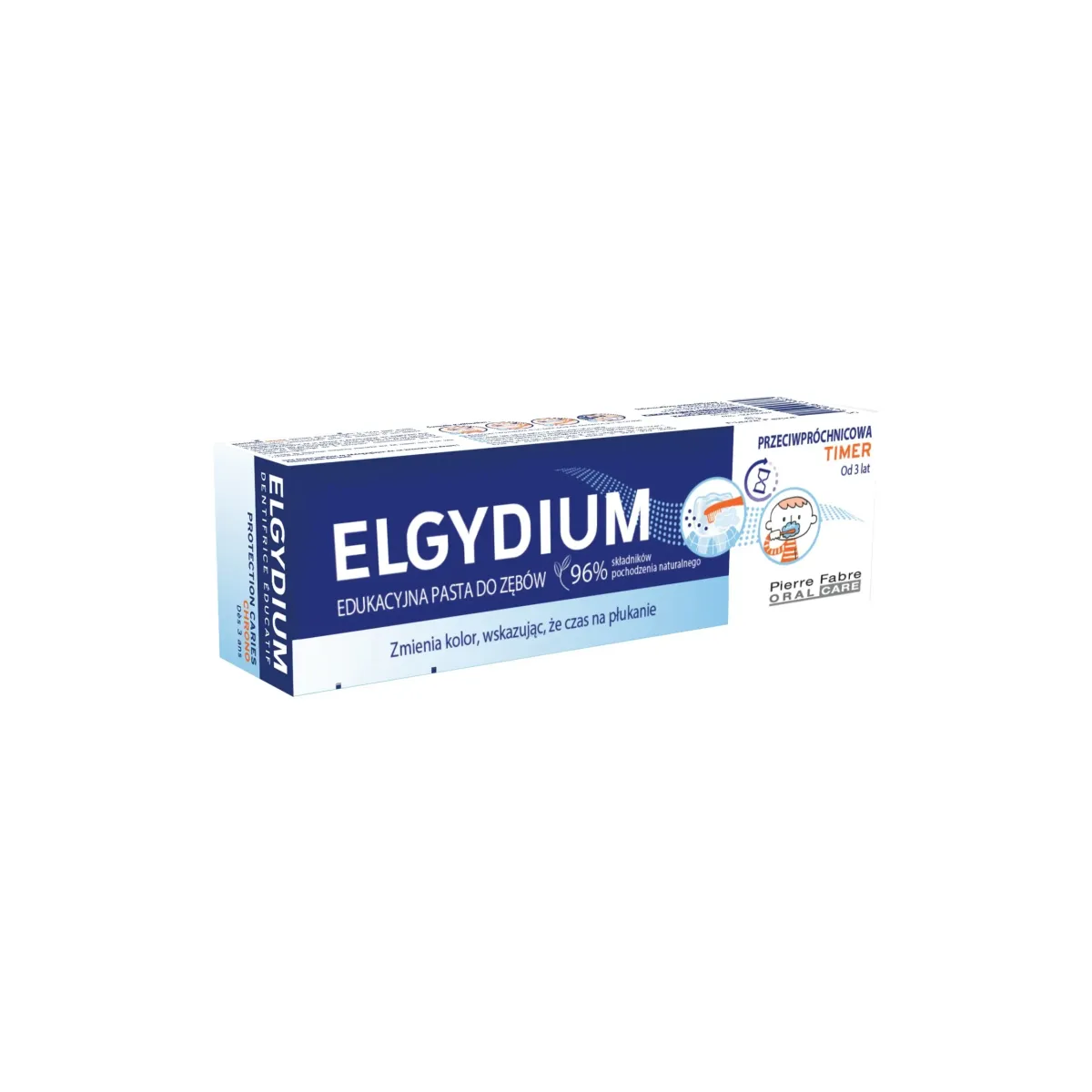 ELGYDIUM TIMER EDUKACYJNA PASTA DO ZĘBÓW ZMIENIAJĄCA KOLOR 50 ml