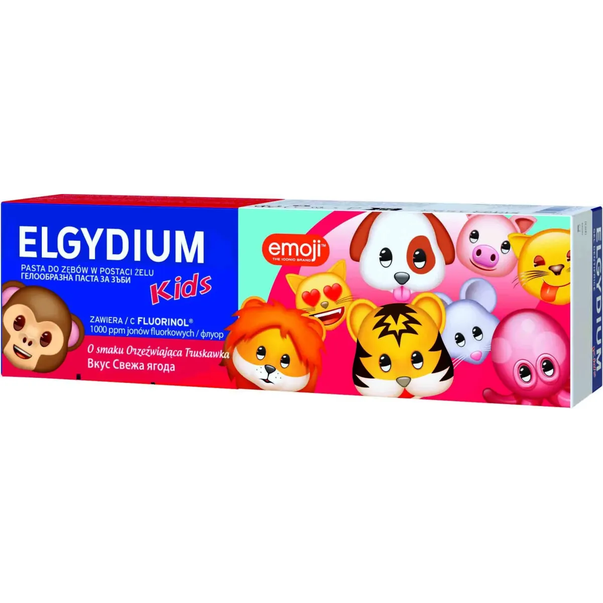 ELGYDIUM EMOJI KIDS ORZEŹWIAJĄCA TRUSKAWKA PASTA DO ZĘBÓW DLA DZIECI 3-6 LAT 50 ml