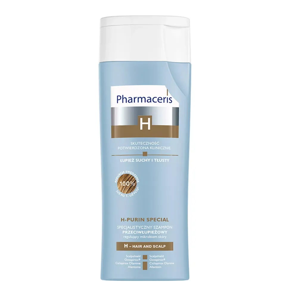 PHARMACERIS H-PURIN SPECIAL SPECJALISTYCZNY SZAMPON PRZECIWŁUPIEŻOWY REGULUJĄCY MIKROBIOM SKÓRY 250 ml
