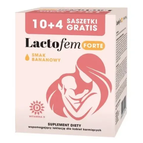 LACTOFEM FORTE SMAK BANANOWY 14 saszetek (10 + 4 gratis)