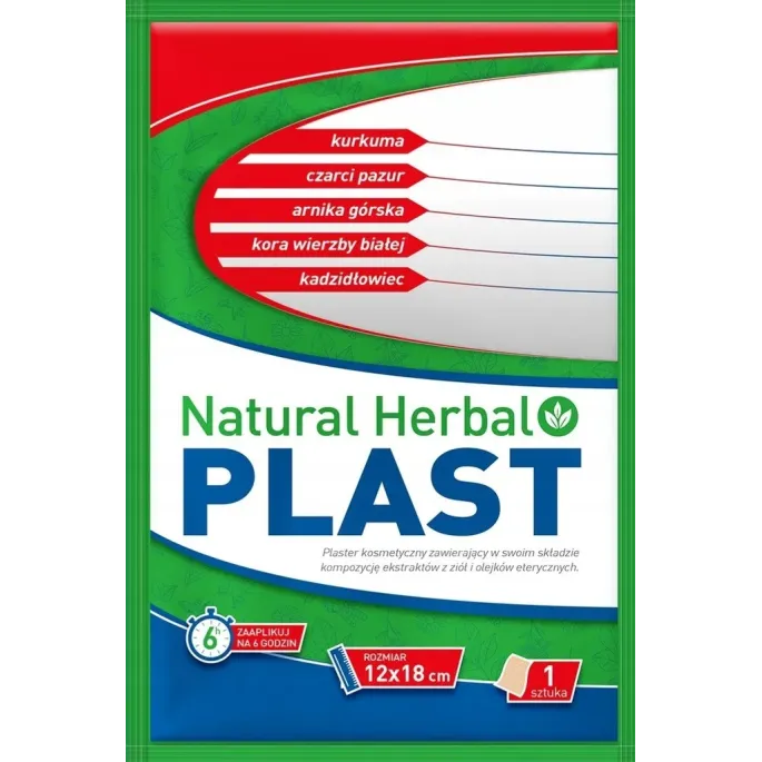 NATURAL HERBAL PLAST PLASTER ZIOŁOWY 12x18 cm 1 sztuka