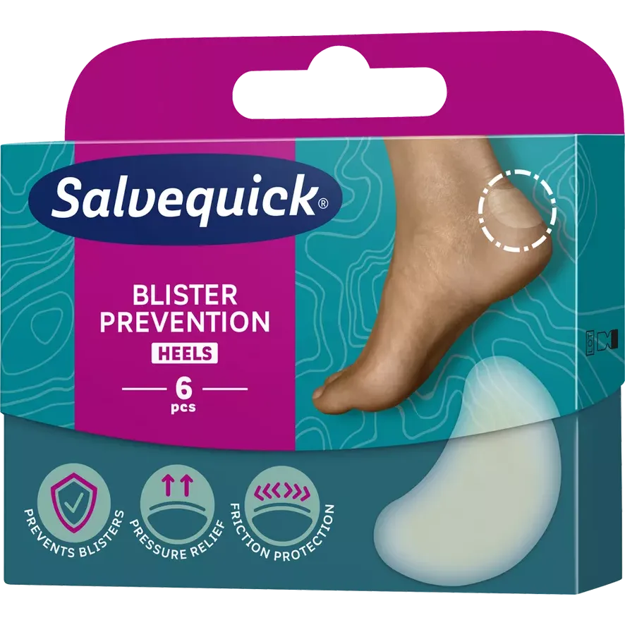 SALVEQUICK BLISTER PREVENTION HEELS: PLASTRY NA PĘCHERZE 6 sztuk