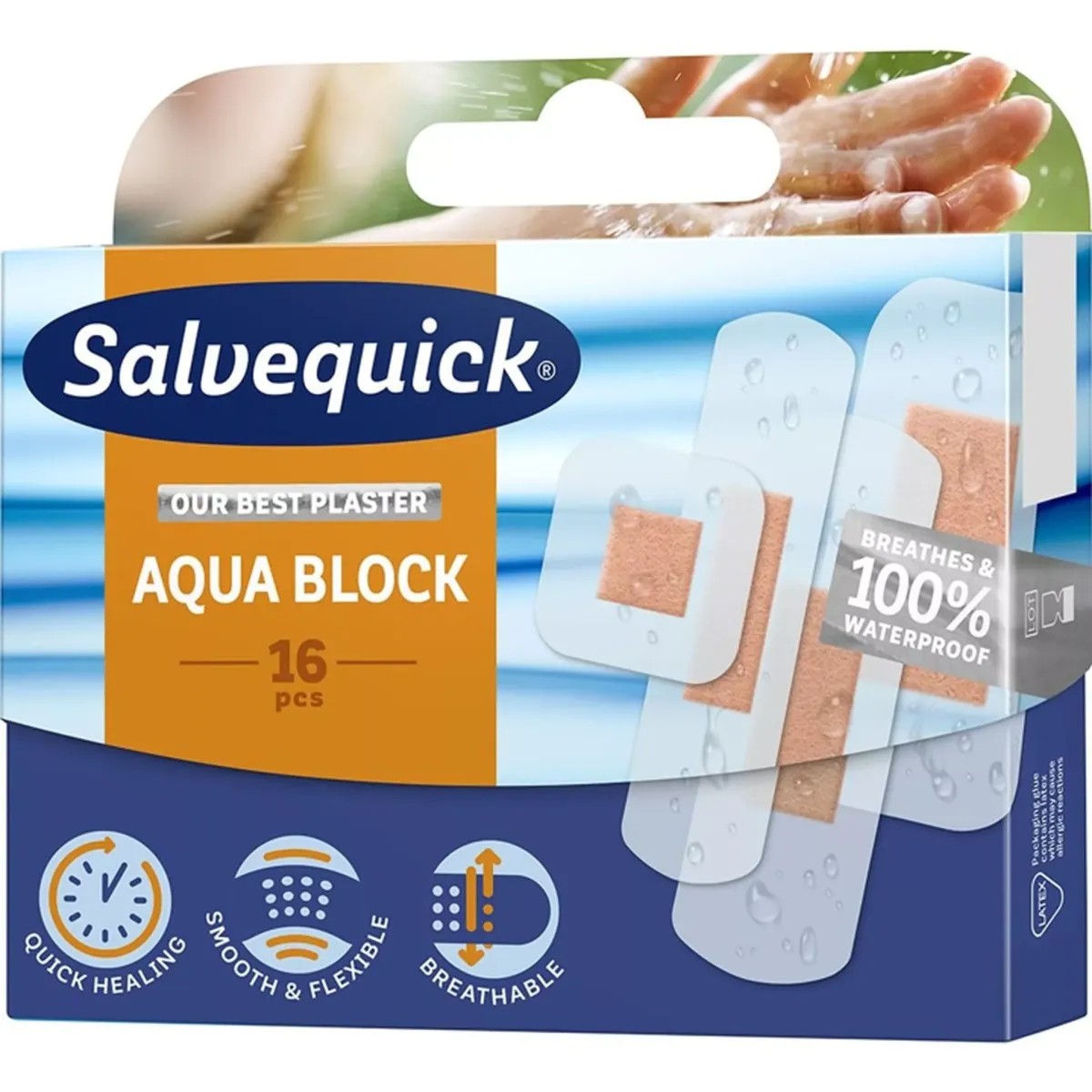 SALVEQUICK AQUA BLOCK PLASTRY 16 sztuk