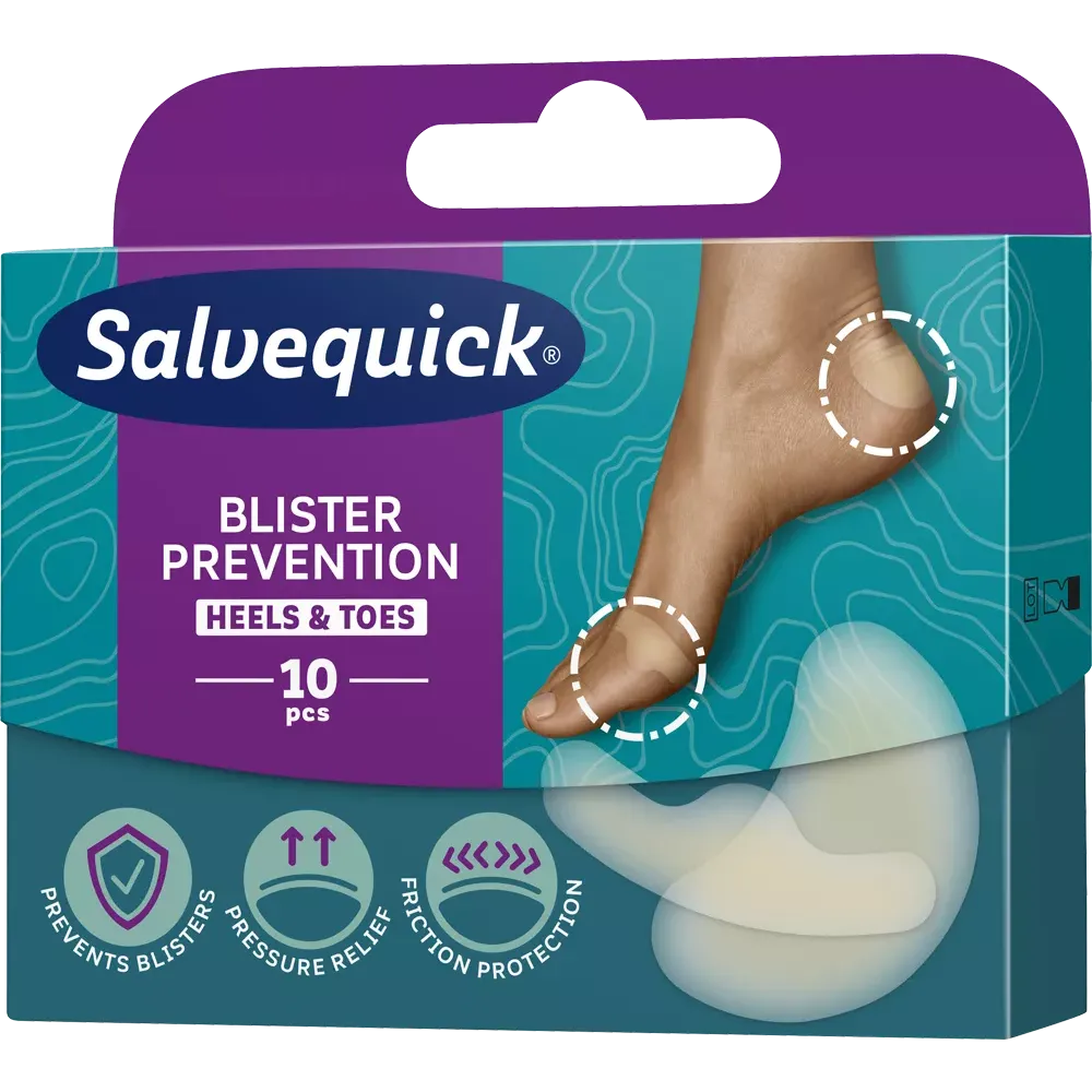 SALVEQUICK BLISTER PREVENTION HEELS&TOES : PLASTRY NA PĘCHERZE 10 sztuk