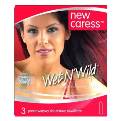 NEW CARESS WETN'WILD PREZERWATYWY DODATKOWO NAWILŻANE LATEKSOWE 3 sztuki