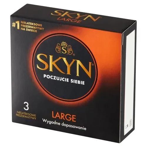 SKYN LARGE PREZERWATYWY NAWILŻANE NIELATEKSOWE 3 sztuki