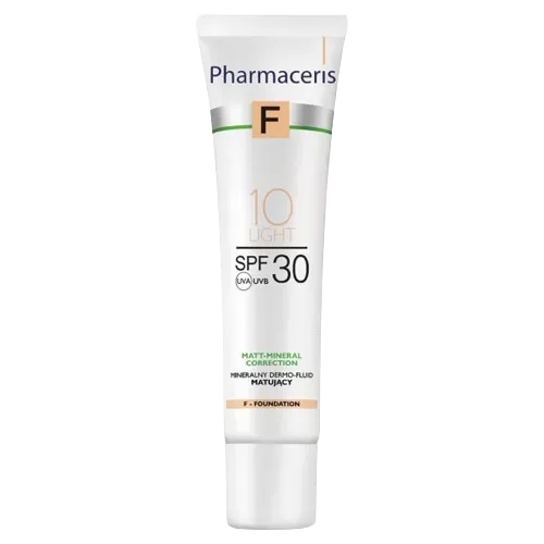 PHARMACERIS F: MATT-MINERAL-CORRECTION: MINERALNY DERMO-FLUID MATUJĄCY SPF 30 LIGHT 10 30 ml