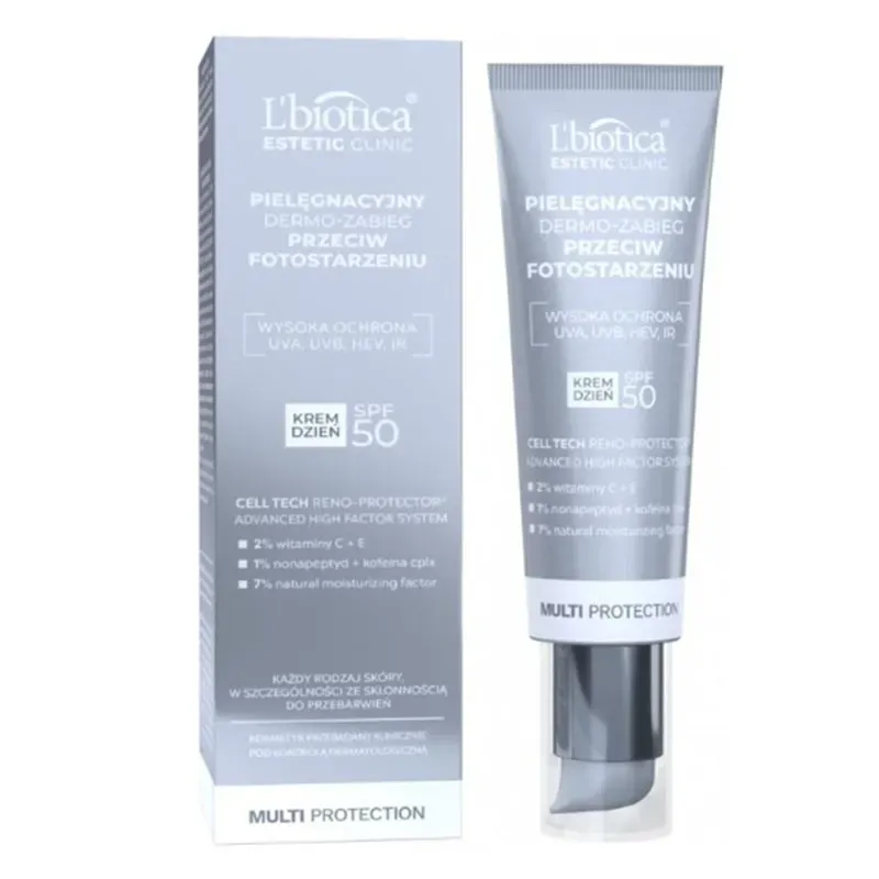 L'BIOTICA ESTETIC CLINIC MULTI PROTECTION PIELĘGNACYJNY DERMO ZABIEG KREM NA DZIEŃ SPF 50 35 ml