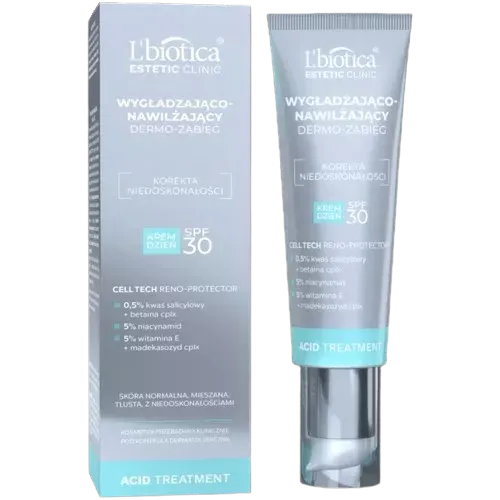 L'BIOTICA Estetic: Clinic ACID Treatment Wygładzająco-nawilżający dermo zabieg Krem dzień SPF30 35 ml
