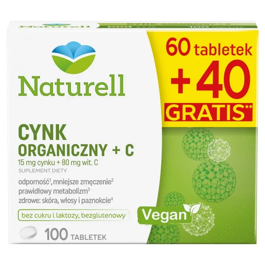 NATURELL CYNK ORGANICZNY + C 100 tabletek
