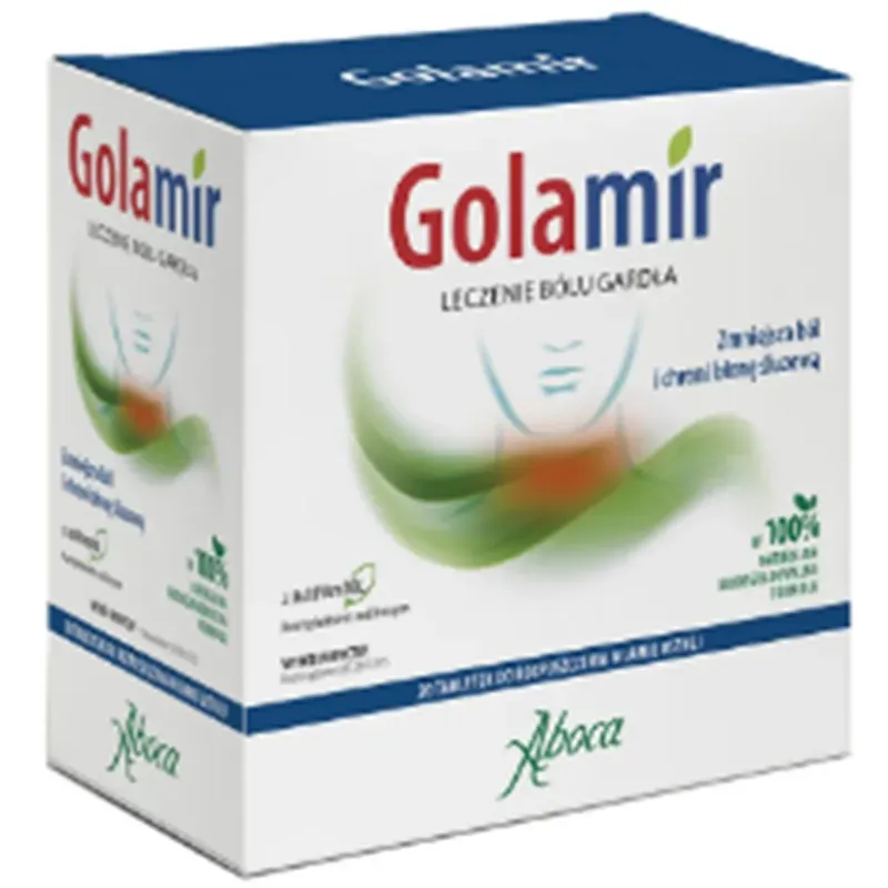 GOLAMIR LECZENIE BÓLU GARDŁA 20 tabletek do ssania