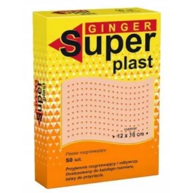 SUPER GINGER PLAST PLASTER ROZGRZEWAJĄCY 12x18 cm 1 sztuka