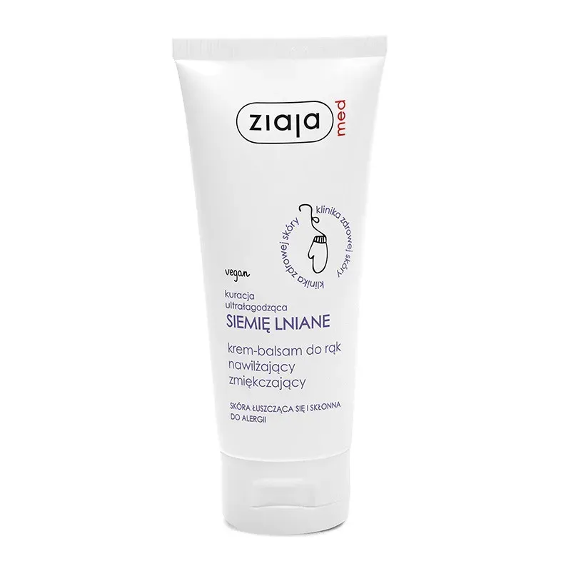 ZIAJA MED KURACJA ULTRAŁAGODZĄCA SIEMIĘ LNIANE KREM-BALSAM DO RĄK NAWILŻAJĄCY ZMIĘKCZAJĄCY 100 ml