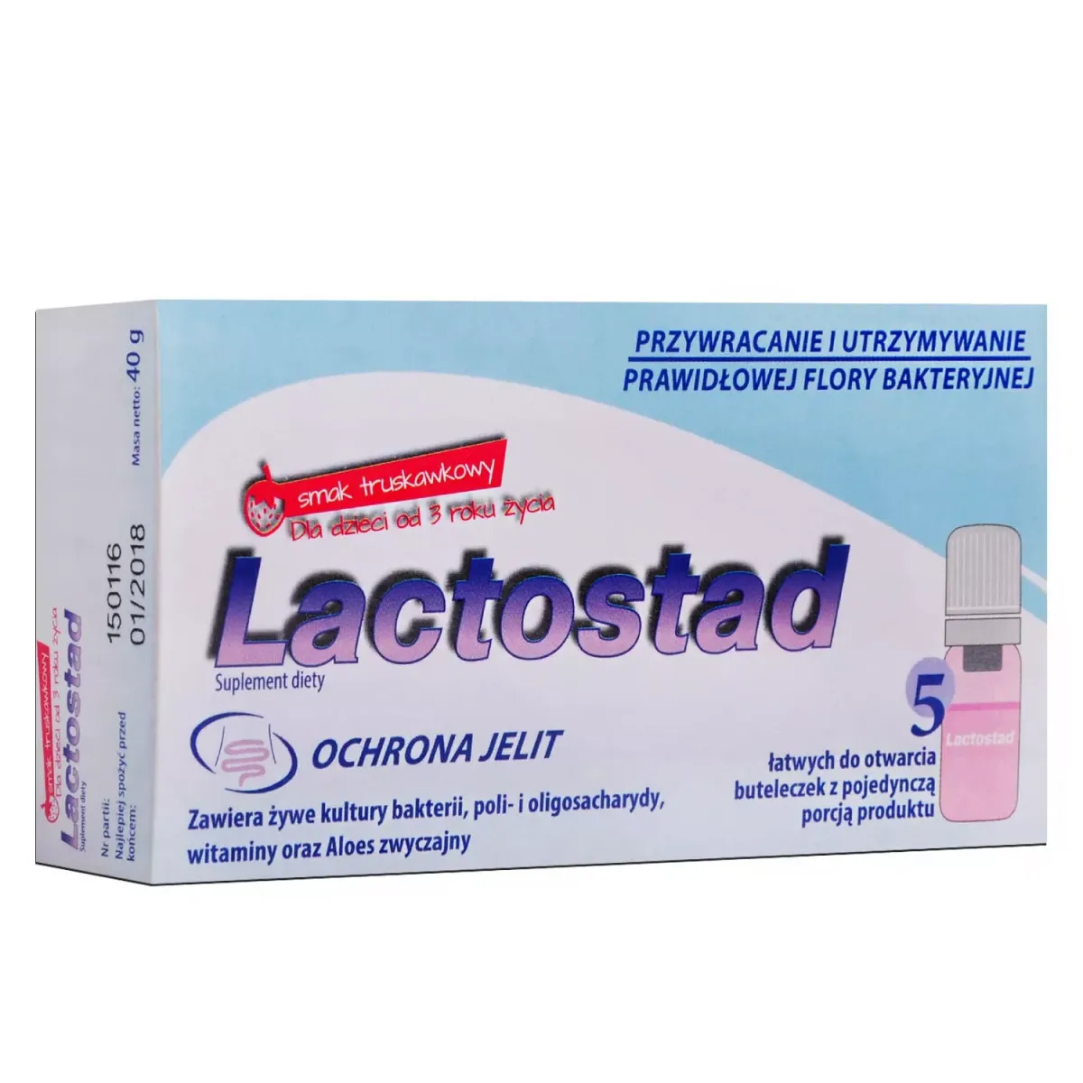 LACTOSTAD SMAK TRUSKAWKOWY 5 ampułek po 7 ml