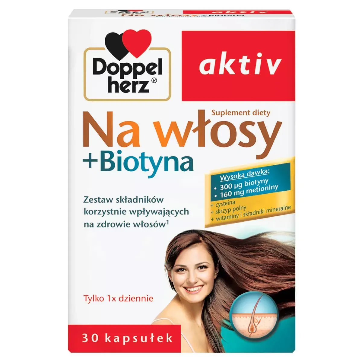 DOPPELHERZ AKTIV NA WŁOSY + BIOTYNA 30 kapsułek