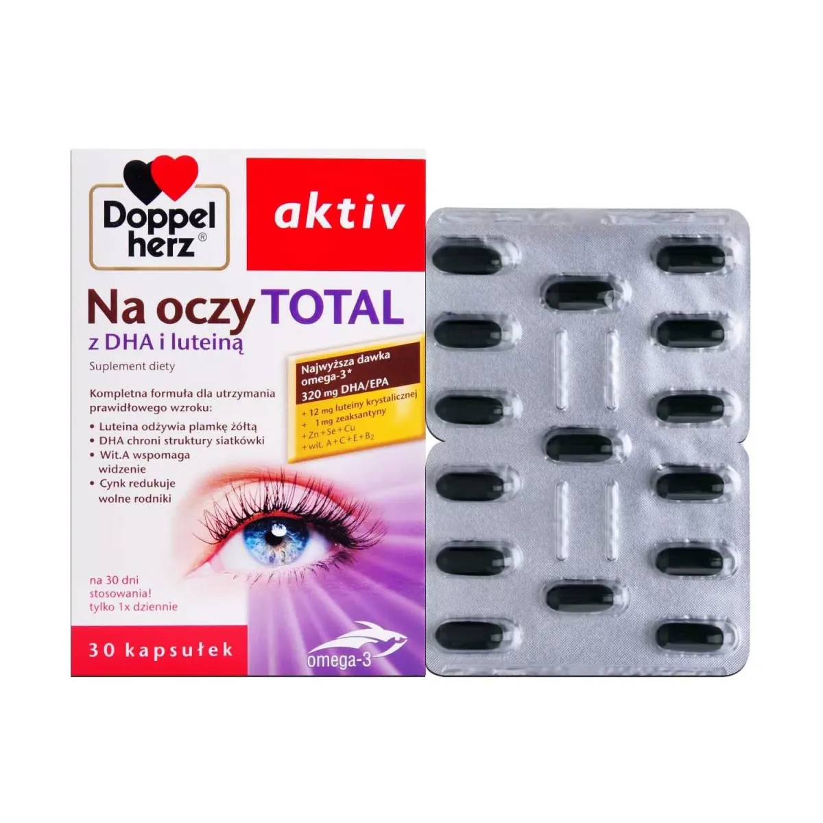 DOPPELHERZ AKTIV NA OCZY TOTAL Z DHA I LUTEINĄ 30 kapsułek