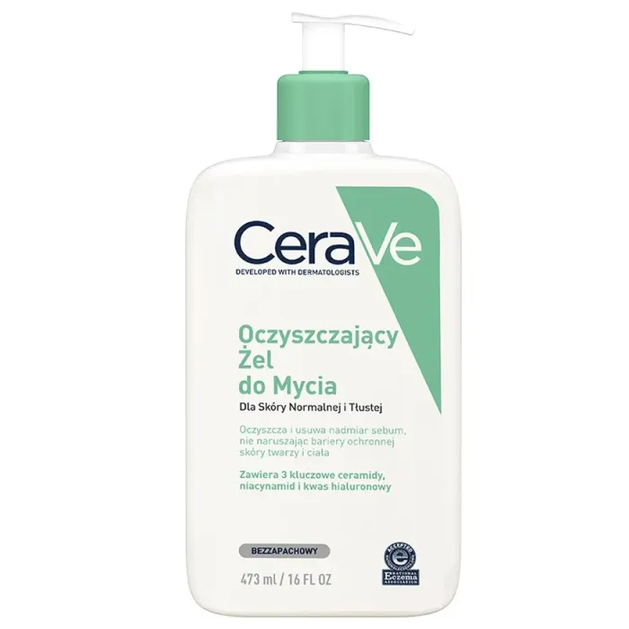 CERAVE OCZYSZCZAJĄCY ŻEL DO MYCIA DLA SKÓRY NORMALNEJ I TŁUSTEJ 473 ml