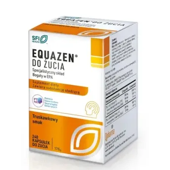 EQUAZEN DO ŻUCIA TRUSKAWKOWY SMAK 240 kapsułek