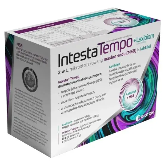 INTESTA TEMPO + LAXIBIOM 5 saszetek (5 x 2 g) + 5 saszetek (5 x 10 g)