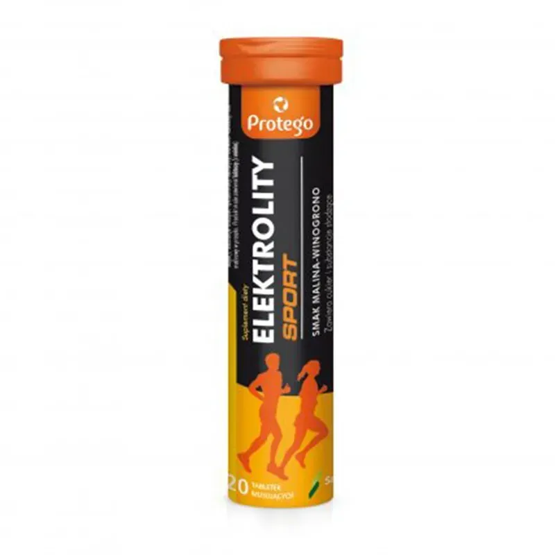 PROTEGO ELEKTROLITY SPORT 20 tabletek musujących smak malina-winogrono