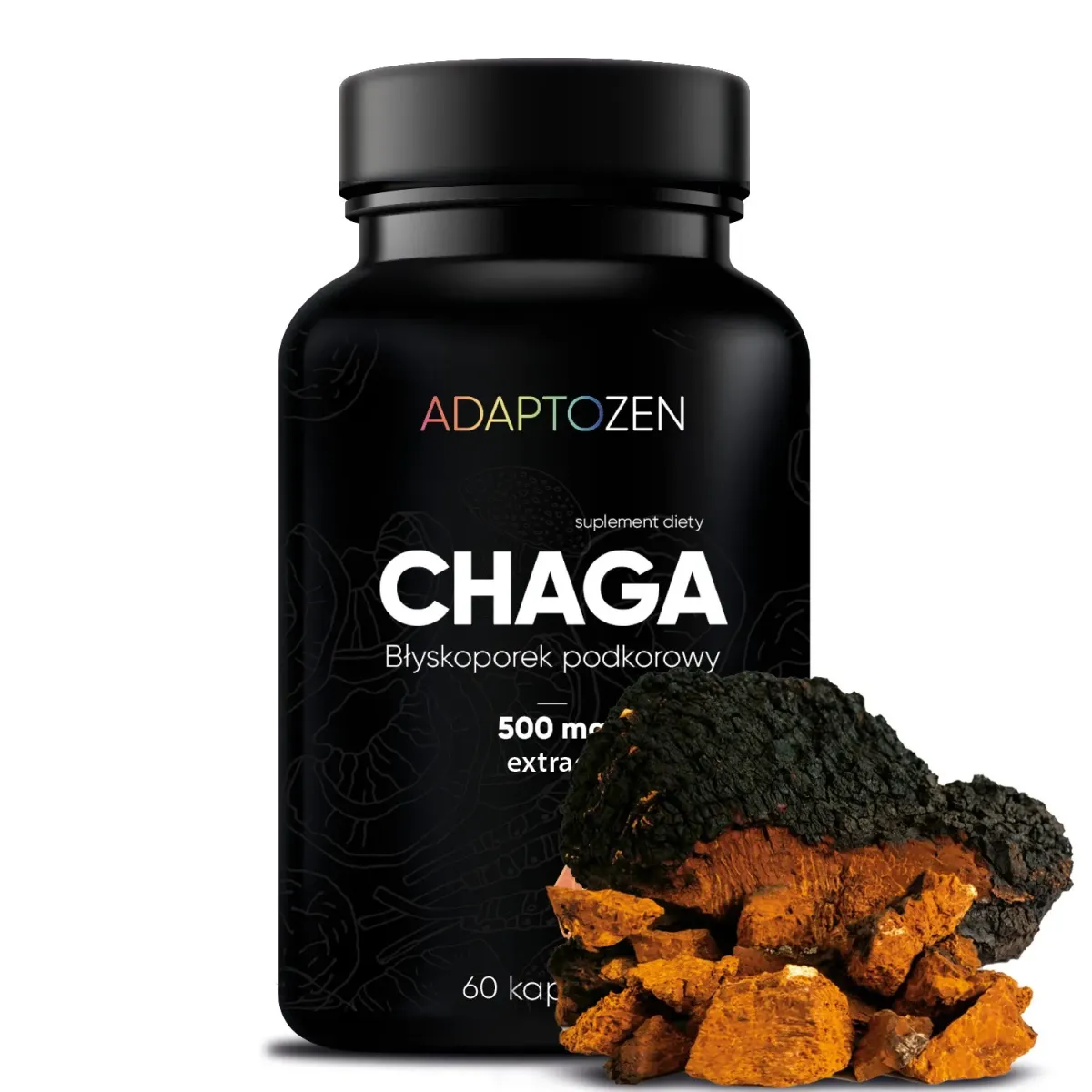 ADAPTOZEN CHAGA EKSTRAKT Z BŁYSKOPORKA PODKOROWEGO 60 kapsułek