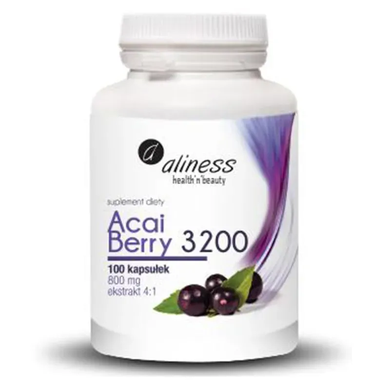 ALINESS ACAI BERRY 3200 Z ACEROLĄ I CHROMEM 100 kapsułek
