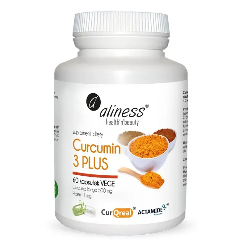 ALINESS 3 PLUS CURCUMA LONGA 500 mg PIPERIN 1 mg 60 kapsułek