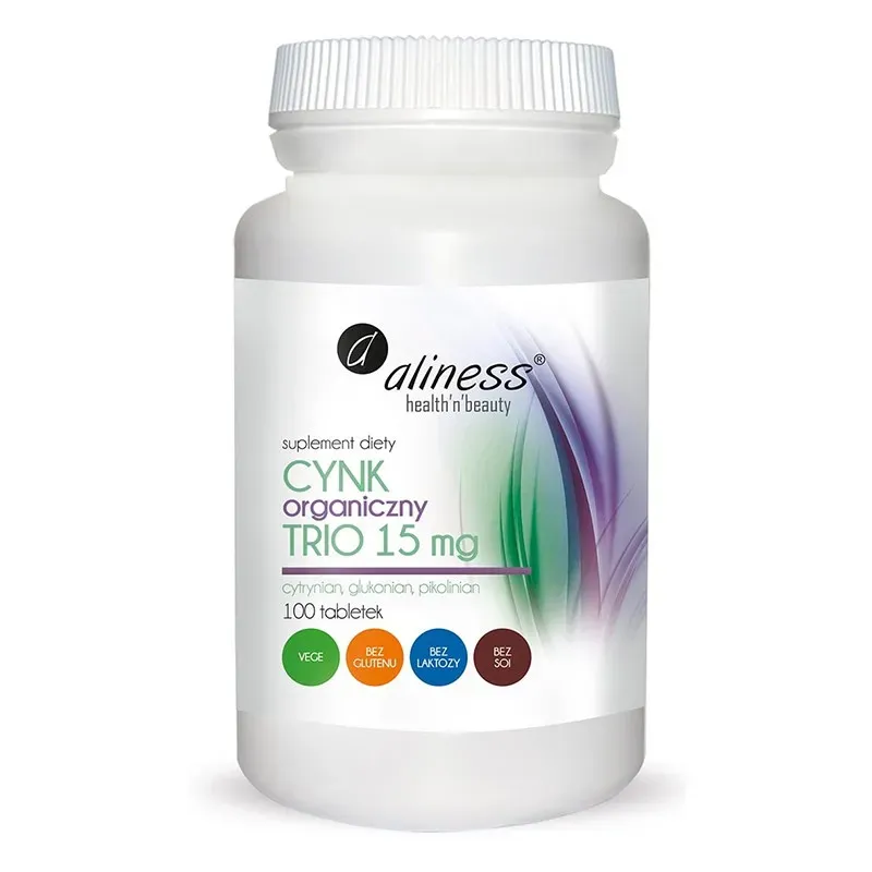 ALINESS CYNK ORGANICZNY TRIO 15 mg 100 tabletek