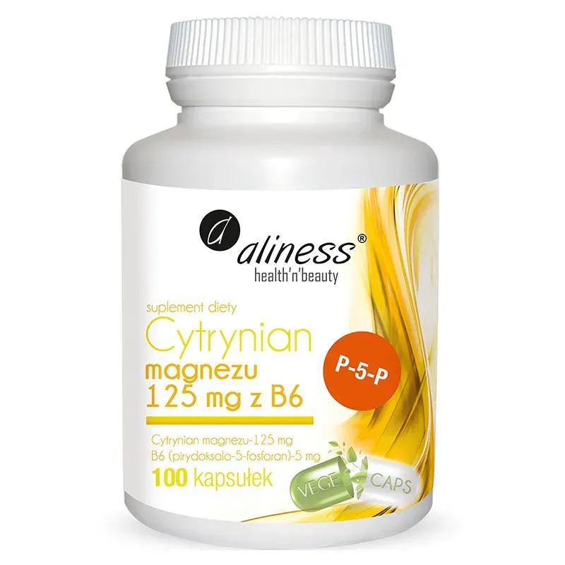 ALINESS CYTRYNIAN MAGNEZU 125 mg Z B6 (P-5-P) 100 kapsułek