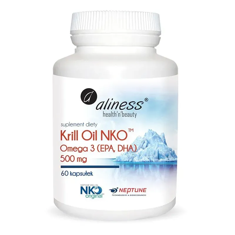 ALINESS KRILL OIL NKO OMEGA 3 (EPA, DHA) Z ASTAKSANTYNĄ 500 mg 60 kapsułek