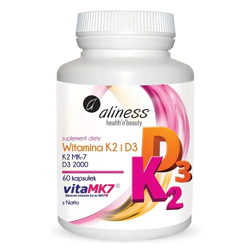 ALINESS WITAMINA K2 MK-7 100 µg Z NATTO + D3 60 kapsułek